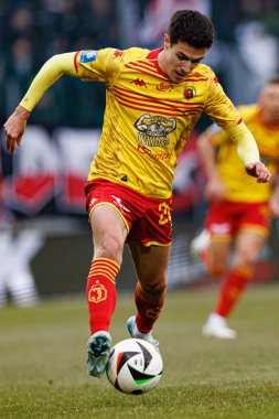 Miguel Miki Villar PKO BP Ekstraklasa maçında Krakovia ve Jagiellonia Bialystok takımları arasında Stadion Cracovii im 'de görüldü. Jozefa Pilsudskiego (Maciej Rogowski)