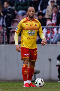 Enzo Ebosse PKO BP Ekstraklasa maçında Krakovia ve Jagiellonia Bialystok takımları arasında Stadion Cracovii im 'de görüldü. Jozefa Pilsudskiego (Maciej Rogowski)