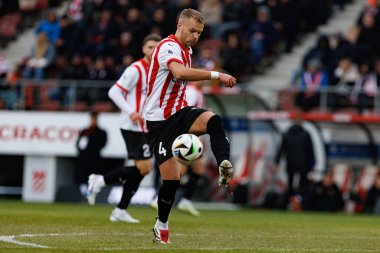 Gustav Henriksson, PKO BP Ekstraklasa maçında Krakovia ve Jagiellonia Bialystok takımları arasında Stadion Cracovii im 'de görüldü. Jozefa Pilsudskiego (Maciej Rogowski)