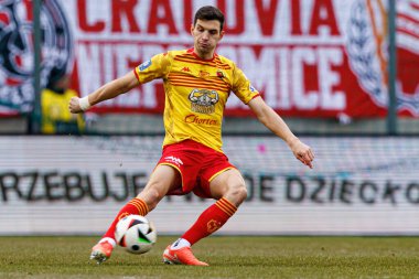 Dusan Stojinoviç PKO BP Ekstraklasa maçında Krakovia ve Jagiellonia Bialystok takımları arasında Stadion Cracovii im 'de görüldü. Jozefa Pilsudskiego (Maciej Rogowski)