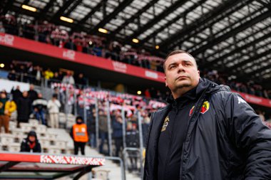 Adrian Siemieniec PKO BP Ekstraklasa maçında Krakovia ve Jagiellonia Bialystok takımları arasında Stadion Cracovii im 'de görüldü. Jozefa Pilsudskiego (Maciej Rogowski)