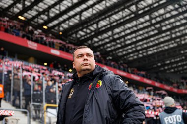 Adrian Siemieniec PKO BP Ekstraklasa maçında Krakovia ve Jagiellonia Bialystok takımları arasında Stadion Cracovii im 'de görüldü. Jozefa Pilsudskiego (Maciej Rogowski)