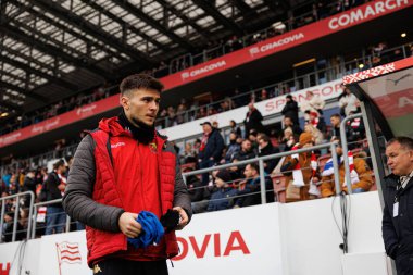 PKO BP Ekstraklasa maçında Cracovia ve Jagiellonia Bialystok takımları arasında Stadion Cracovii im 'de Cezary Polak görüldü. Jozefa Pilsudskiego (Maciej Rogowski)