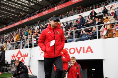 Kristoffer Hansen PKO BP Ekstraklasa maçında Krakovia ve Jagiellonia Bialystok takımları arasında Stadion Cracovii im 'de görüldü. Jozefa Pilsudskiego (Maciej Rogowski)