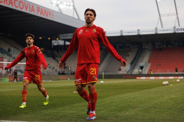 Darko Churlinov PKO BP Ekstraklasa maçında Krakovia ve Jagiellonia Bialystok takımları arasında Stadion Cracovii im 'de görüldü. Jozefa Pilsudskiego (Maciej Rogowski)
