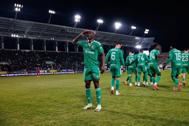 Capita Osvaldo Pedro Capemba, Stadyum 'daki Radomiak Radom ve Legia Warszawa takımları arasında oynanan PKO BP Ekstraklasa maçında gol attıktan sonra kutlama yaparken görüldü. Braci Czachorow (Maciej Rogowski)