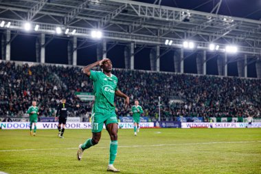 Capita Osvaldo Pedro Capemba, Stadyum 'daki Radomiak Radom ve Legia Warszawa takımları arasında oynanan PKO BP Ekstraklasa maçında gol attıktan sonra kutlama yaparken görüldü. Braci Czachorow (Maciej Rogowski)