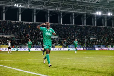 Capita Osvaldo Pedro Capemba, Stadyum 'daki Radomiak Radom ve Legia Warszawa takımları arasında oynanan PKO BP Ekstraklasa maçında gol attıktan sonra kutlama yaparken görüldü. Braci Czachorow (Maciej Rogowski)