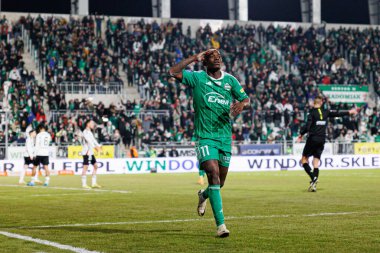 Capita Osvaldo Pedro Capemba, Stadyum 'daki Radomiak Radom ve Legia Warszawa takımları arasında oynanan PKO BP Ekstraklasa maçında gol attıktan sonra kutlama yaparken görüldü. Braci Czachorow (Maciej Rogowski)