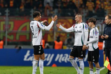 Steven Kapuadi ve Artur Jedrzejczyk, Puchar Polski maçında Stadion Miejski Legii Warszawa 'da Legia Warszawa ve Jagiellonia Bialystok takımları arasında görüldü. Jozefa Pilsudskiego (Maciej Rogowski)