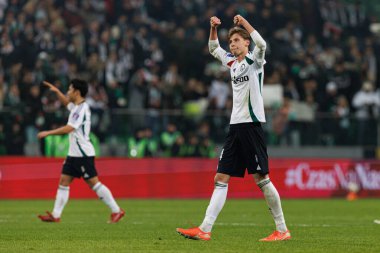 Jan Ziolkowski, Puchar Polski maçında Stadion Miejski Legii Warszawa 'da Legia Warszawa ve Jagiellonia Bialystok takımları arasında görüldü. Jozefa Pilsudskiego (Maciej Rogowski)