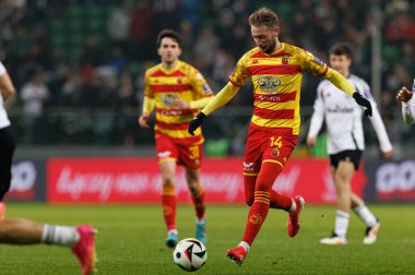 Jaroslaw Kubicki, Puchar Polski maçında Stadion Miejski Legii Warszawa 'da Legia Warszawa ve Jagiellonia Bialystok takımları arasında görüldü. Jozefa Pilsudskiego (Maciej Rogowski)