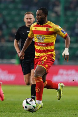 Afimico Pululu, Puchar Polski maçında Stadyum Miejski Legii Warszawa 'da Legia Warszawa ve Jagiellonia Bialystok takımları arasında görüldü. Jozefa Pilsudskiego (Maciej Rogowski)