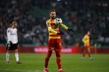 Jaroslaw Kubicki, Puchar Polski maçında Stadion Miejski Legii Warszawa 'da Legia Warszawa ve Jagiellonia Bialystok takımları arasında görüldü. Jozefa Pilsudskiego (Maciej Rogowski)