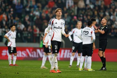 Jan Ziolkowski, Puchar Polski maçında Stadion Miejski Legii Warszawa 'da Legia Warszawa ve Jagiellonia Bialystok takımları arasında görüldü. Jozefa Pilsudskiego (Maciej Rogowski)