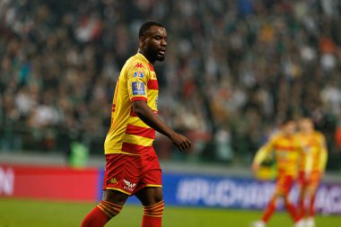 Afimico Pululu, Puchar Polski maçında Stadyum Miejski Legii Warszawa 'da Legia Warszawa ve Jagiellonia Bialystok takımları arasında görüldü. Jozefa Pilsudskiego (Maciej Rogowski)