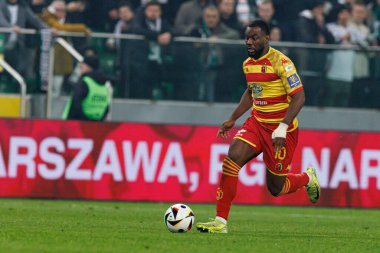 Afimico Pululu, Puchar Polski maçında Stadyum Miejski Legii Warszawa 'da Legia Warszawa ve Jagiellonia Bialystok takımları arasında görüldü. Jozefa Pilsudskiego (Maciej Rogowski)