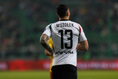 Pawel Wszolek, Puchar Polski maçı sırasında Stadion Miejski Legii Warszawa 'da Legia Warszawa ve Jagiellonia Bialystok takımları arasında görüldü. Jozefa Pilsudskiego (Maciej Rogowski)