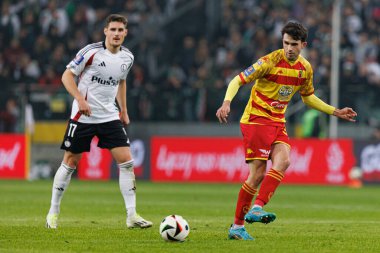 Leon Flach, Puchar Polski maçında Stadion Miejski Legii Warszawa 'da Legia Warszawa ve Jagiellonia Bialystok takımları arasında görüldü. Jozefa Pilsudskiego (Maciej Rogowski)