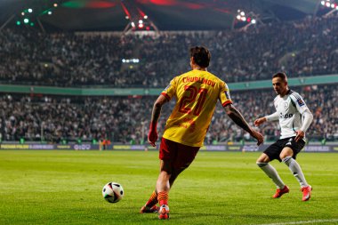 Darko Churlinov, Puchar Polski maçında Stadion Miejski Legii Warszawa 'da Legia Warszawa ve Jagiellonia Bialystok takımları arasında görüldü. Jozefa Pilsudskiego (Maciej Rogowski)