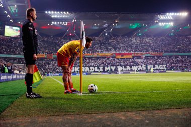 Darko Churlinov, Puchar Polski maçında Stadion Miejski Legii Warszawa 'da Legia Warszawa ve Jagiellonia Bialystok takımları arasında görüldü. Jozefa Pilsudskiego (Maciej Rogowski)