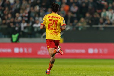 Darko Churlinov, Puchar Polski maçında Stadion Miejski Legii Warszawa 'da Legia Warszawa ve Jagiellonia Bialystok takımları arasında görüldü. Jozefa Pilsudskiego (Maciej Rogowski)