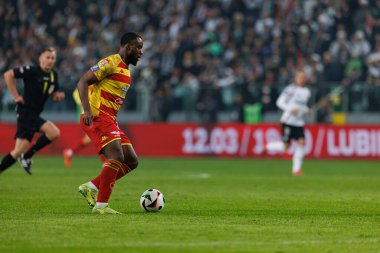 Afimico Pululu, Puchar Polski maçında Stadyum Miejski Legii Warszawa 'da Legia Warszawa ve Jagiellonia Bialystok takımları arasında görüldü. Jozefa Pilsudskiego (Maciej Rogowski)