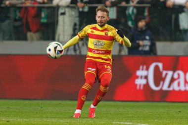 Jaroslaw Kubicki, Puchar Polski maçında Stadion Miejski Legii Warszawa 'da Legia Warszawa ve Jagiellonia Bialystok takımları arasında görüldü. Jozefa Pilsudskiego (Maciej Rogowski)