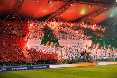 Puchar Polski maçında Legia Warszawa ve Jagiellonia Bialystok takımları arasında Stadion Miejski Legii Warszawa 'da görüldü. Jozefa Pilsudskiego (Maciej Rogowski)
