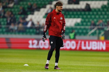 Kacper Tobiasz, Puchar Polski maçında Stadion Miejski Legii Warszawa 'da Legia Warszawa ve Jagiellonia Bialystok takımları arasında görüldü. Jozefa Pilsudskiego (Maciej Rogowski)
