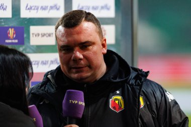 Adrian Siemieniec, Puchar Polski maçında Stadion Miejski Legii Warszawa 'da Legia Warszawa ve Jagiellonia Bialystok takımları arasında görüldü. Jozefa Pilsudskiego (Maciej Rogowski)