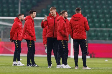 Jagiellonia 'nın oyuncuları Puchar Polski maçı sırasında Stadyum' da Legia Warszawa ve Jagiellonia Bialystok takımları arasında görüldü. Jozefa Pilsudskiego (Maciej Rogowski)