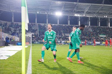 Renat Dadashov, Stadyum 'daki Radomiak Radom ve Widzew Lodz takımları arasında oynanan PKO BP Ekstraklasa maçında gol attıktan sonra kutlama yaparken görüldü. Braci Czachorow (Maciej Rogowski)