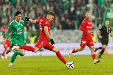 Mateusz Zyro, PKO BP Ekstraklasa maçında Radomiak Radom ve Widzew Lodz takımları arasında Stadion Miejski im 'de görüldü. Braci Czachorow (Maciej Rogowski)