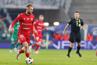 Szymon Czyz, PKO BP Ekstraklasa maçında Radomiak Radom ve Widzew Lodz takımları arasında Stadion Miejski im 'de görüldü. Braci Czachorow (Maciej Rogowski)