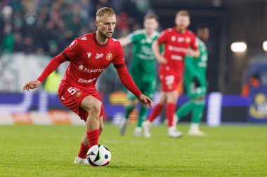 Szymon Czyz, PKO BP Ekstraklasa maçında Radomiak Radom ve Widzew Lodz takımları arasında Stadion Miejski im 'de görüldü. Braci Czachorow (Maciej Rogowski)
