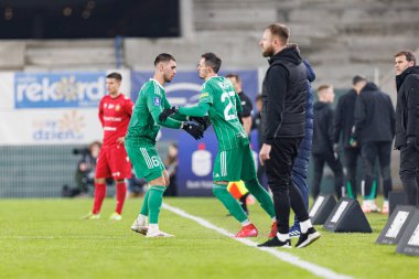Bruno Jordao ve Rafal Wolski, PKO BP Ekstraklasa maçında Radomiak Radom ve Widzew Lodz takımları arasında Stadion Miejski im 'de görüldü. Braci Czachorow (Maciej Rogowski)