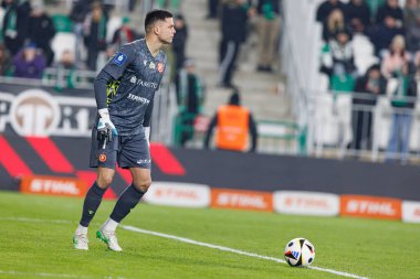 Rafal Gikiewicz, PKO BP Ekstraklasa maçında Radomiak Radom ve Widzew Lodz takımları arasında Stadion Miejski im 'de görüldü. Braci Czachorow (Maciej Rogowski)
