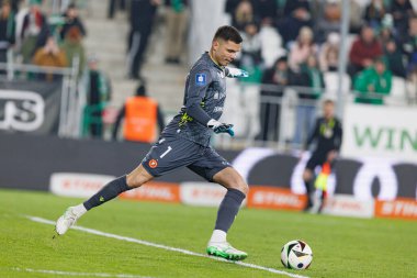 Rafal Gikiewicz, PKO BP Ekstraklasa maçında Radomiak Radom ve Widzew Lodz takımları arasında Stadion Miejski im 'de görüldü. Braci Czachorow (Maciej Rogowski)