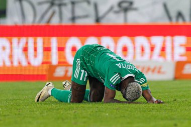Capita Capemba, PKO BP Ekstraklasa maçında Radomiak Radom ve Widzew Lodz takımları arasında Stadion Miejski im 'de görüldü. Braci Czachorow (Maciej Rogowski)