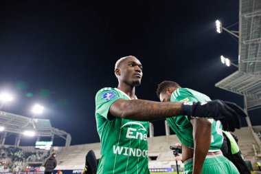 Capita Capemba, PKO BP Ekstraklasa maçında Radomiak Radom ve Widzew Lodz takımları arasında Stadion Miejski im 'de görüldü. Braci Czachorow (Maciej Rogowski)