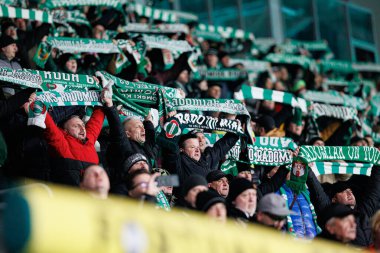 Radomiak taraftarları PKO BP Ekstraklasa maçında Radomiak Radom ve Widzew Lodz takımları arasında Stadion Miejski im 'de görüldü. Braci Czachorow (Maciej Rogowski)