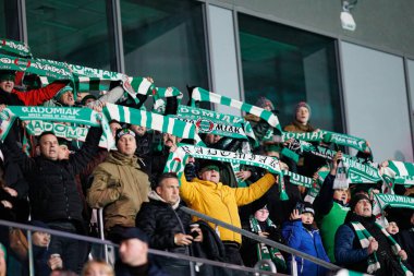 Radomiak taraftarları PKO BP Ekstraklasa maçında Radomiak Radom ve Widzew Lodz takımları arasında Stadion Miejski im 'de görüldü. Braci Czachorow (Maciej Rogowski)