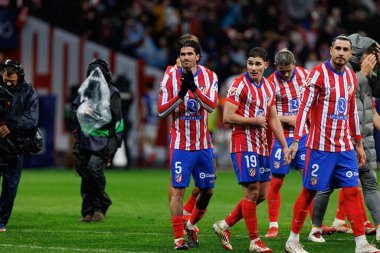 Atletico oyuncuları LaLiga EA SPORTS maçı sırasında Estadio Civitas Metropolitano 'daki Atletico de Madrid ve Athletic Club takımları arasında görüldü (Maciej Rogowski)