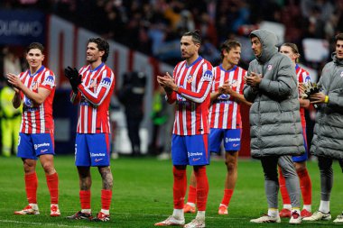 Atletico oyuncuları LaLiga EA SPORTS maçı sırasında Estadio Civitas Metropolitano 'daki Atletico de Madrid ve Athletic Club takımları arasında görüldü (Maciej Rogowski)