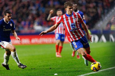 Lucas Barrios, Atletico de Madrid takımları ile Estadio Civitas Metropolitano 'daki (Maciej Rogowski)
