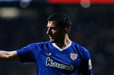 Daniel Vivian LaLiga EA SPORTS maçı sırasında Estadio Civitas Metropolitano 'daki Atletico de Madrid ve Athletic Club takımları arasında görüldü (Maciej Rogowski)