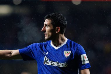 Daniel Vivian LaLiga EA SPORTS maçı sırasında Estadio Civitas Metropolitano 'daki Atletico de Madrid ve Athletic Club takımları arasında görüldü (Maciej Rogowski)