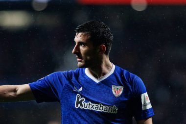 Daniel Vivian LaLiga EA SPORTS maçı sırasında Estadio Civitas Metropolitano 'daki Atletico de Madrid ve Athletic Club takımları arasında görüldü (Maciej Rogowski)