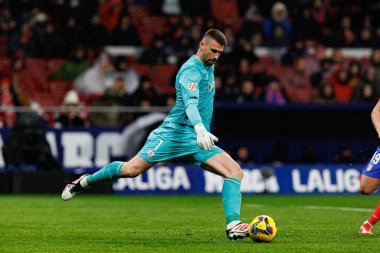 Unai Simon, Atletico de Madrid ve Estadio Civitas Metropolitano takımları arasında oynanan LaLiga EA SPORTS maçı sırasında görüldü (Maciej Rogowski)